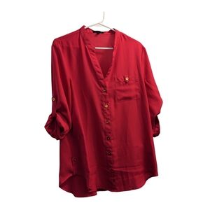 Spense Pink Button Down Blouse L